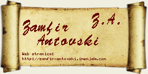 Zamfir Antovski vizit kartica